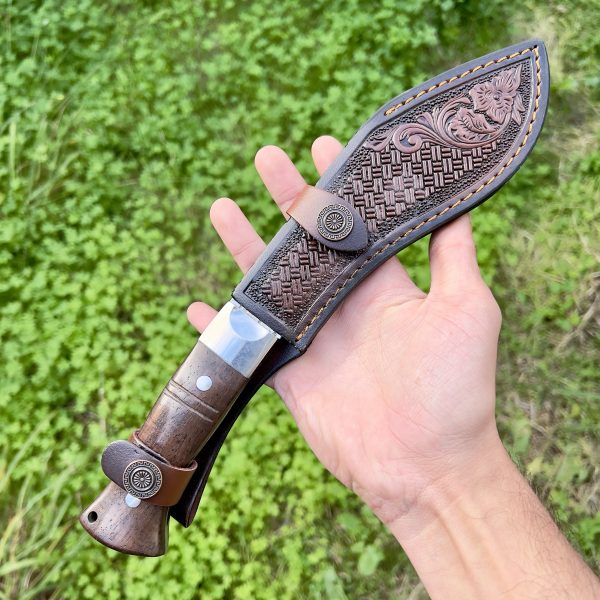Khukuri acier damas avec étui #278 – Image 3