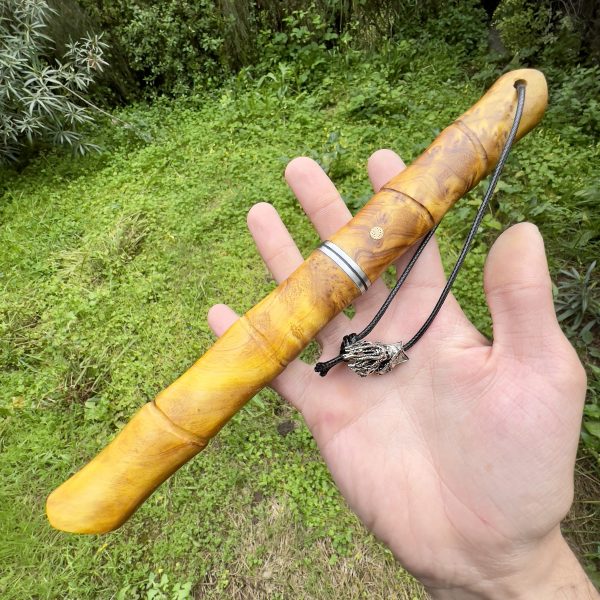 Couteau lame fixe damas bois stabilisé #286 – Image 3