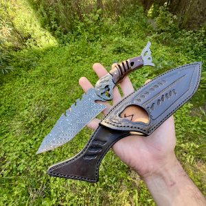 Couteau damas artisanal poisson #299