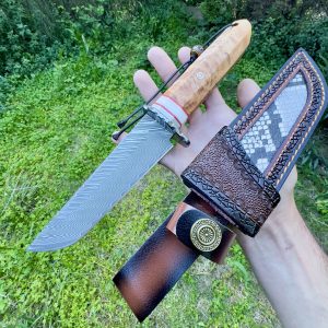 Couteau droit acier damas #304