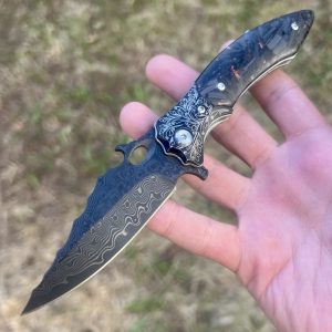 Couteau pliant damas carbone #332